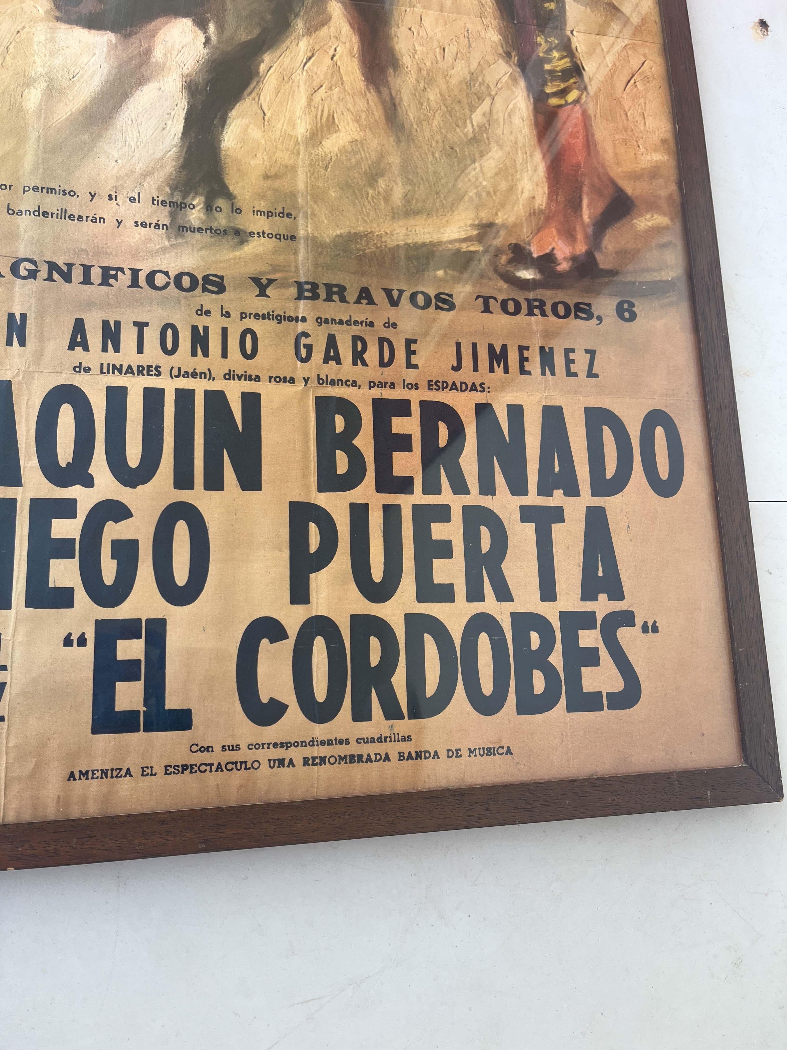 Paper Original Poster of Corrida from 1967 Plaza de toros Monumental de Barcelona For Sale