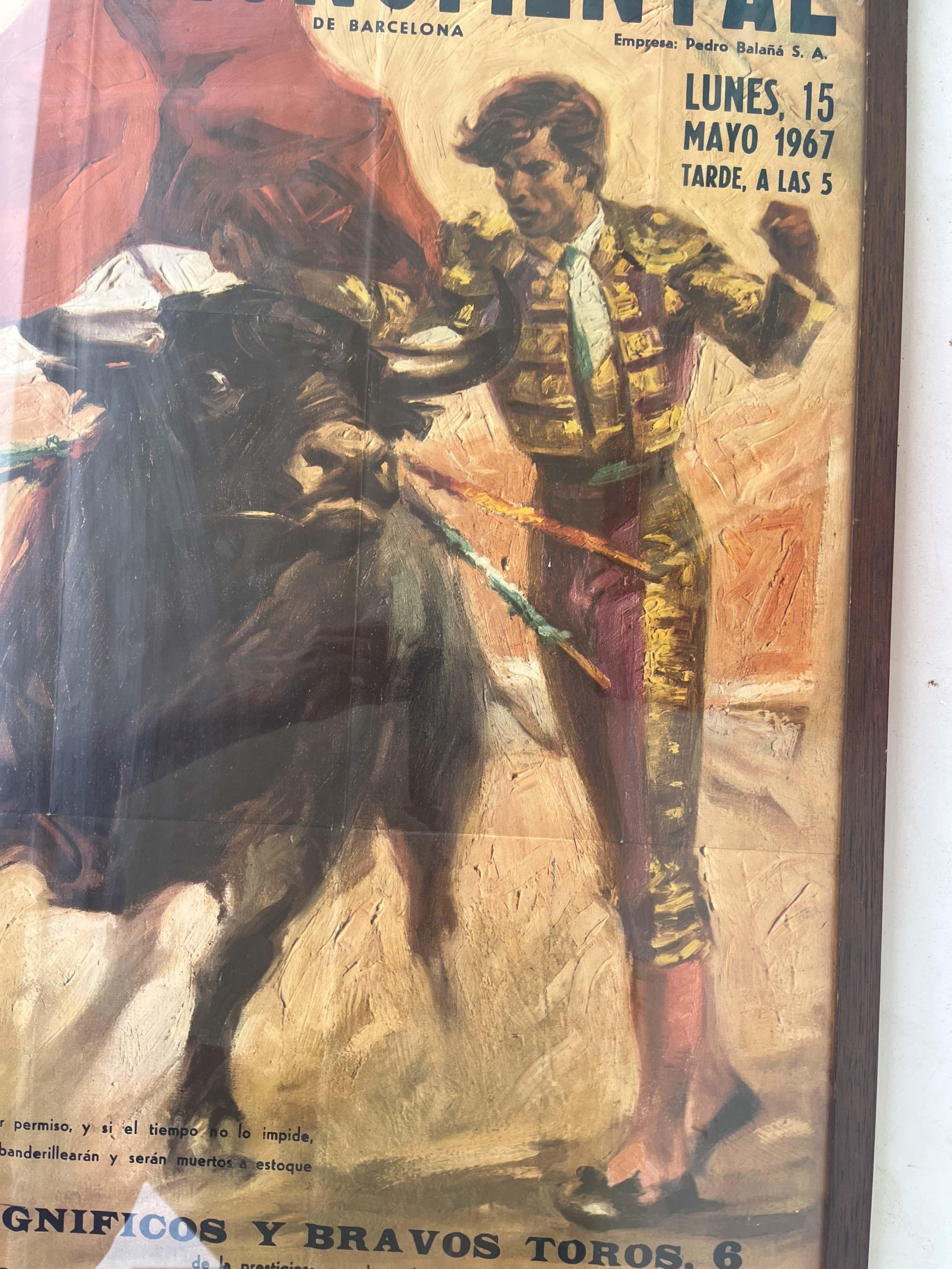 Original Poster of Corrida from 1967 Plaza de toros Monumental de Barcelona For Sale 1