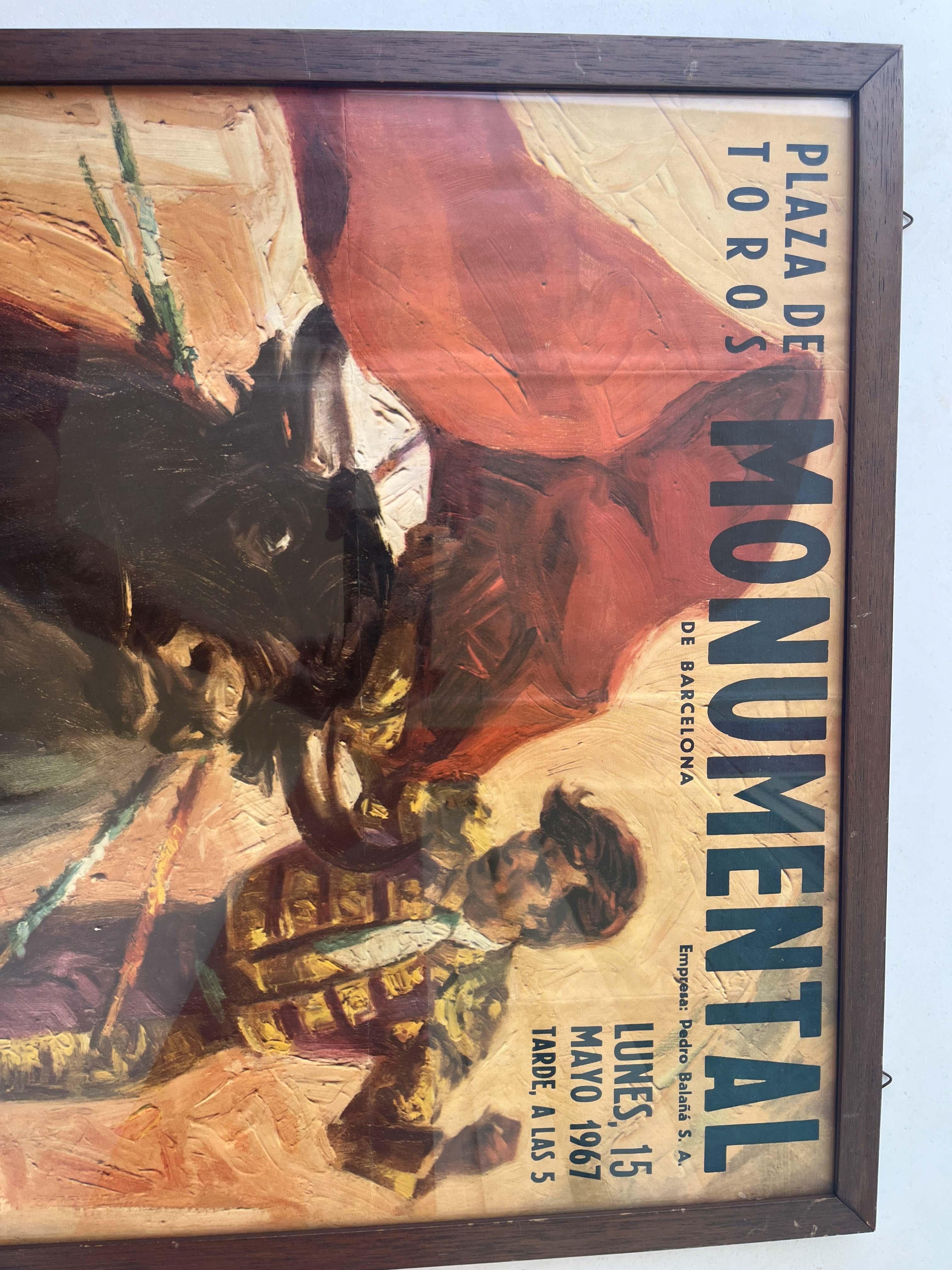 Original Poster of Corrida from 1967 Plaza de toros Monumental de Barcelona For Sale 3