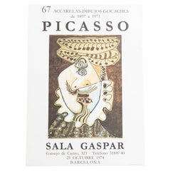 Poster originale Pablo Picasso, 67 Acuarelas, Dibujos, Gouaches, Sala Gaspar