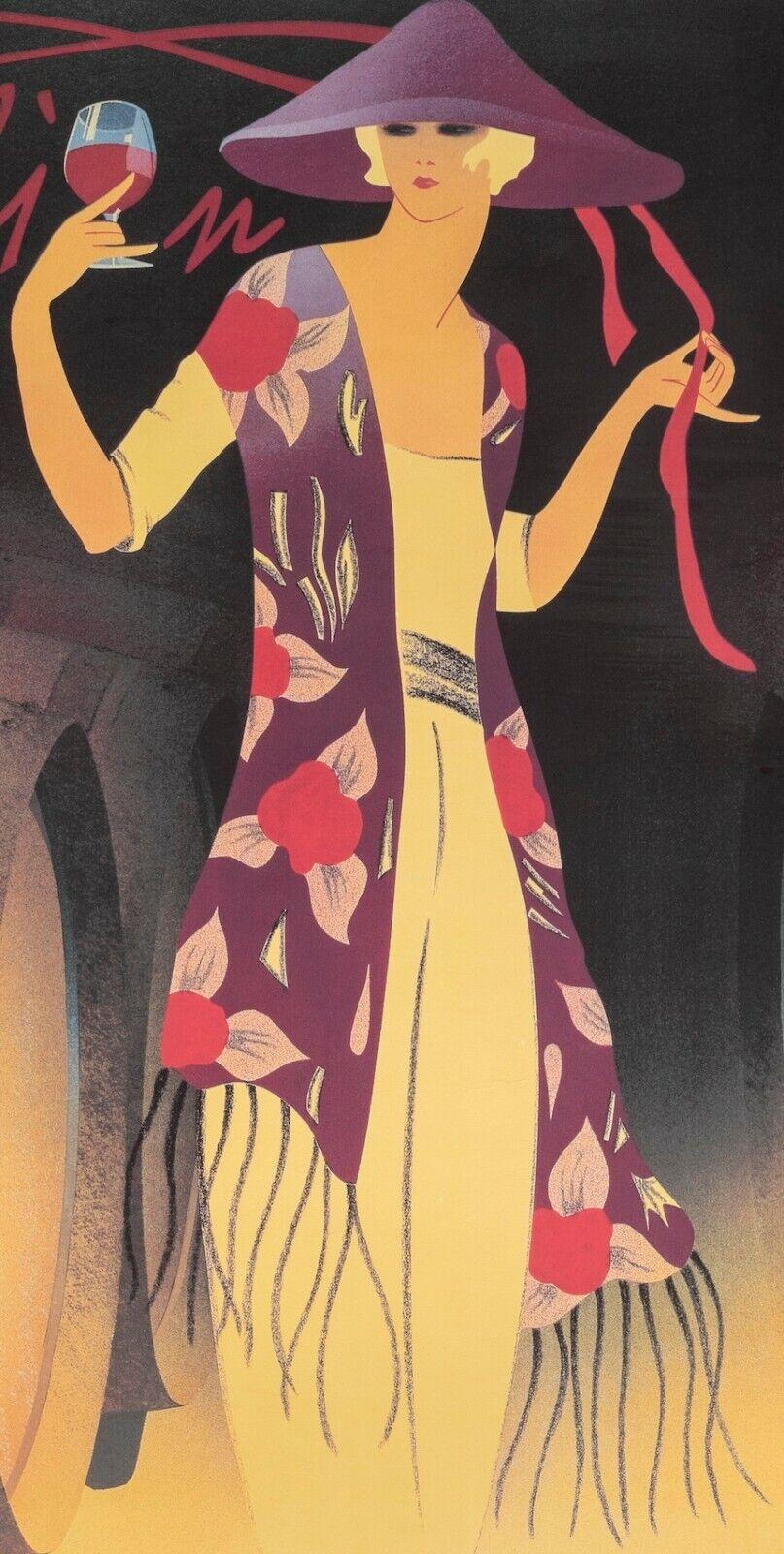 Moderno Philippe Sommer, Poster originale del vino, Saint Emilion, Chateau Lapeyre, 1995 in vendita