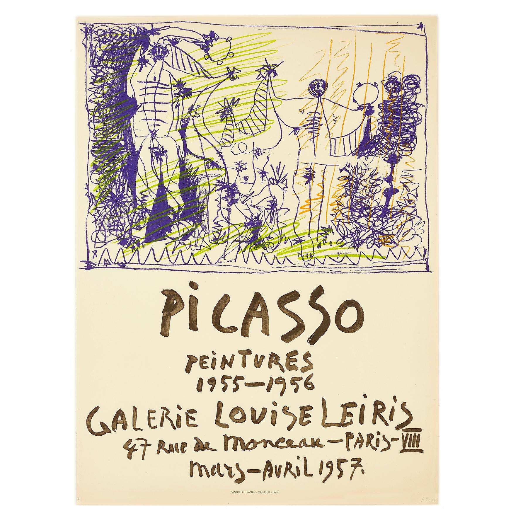 Original poster: Picasso Peintures 1955-1956, Galerie Louise Leiris, Paris
