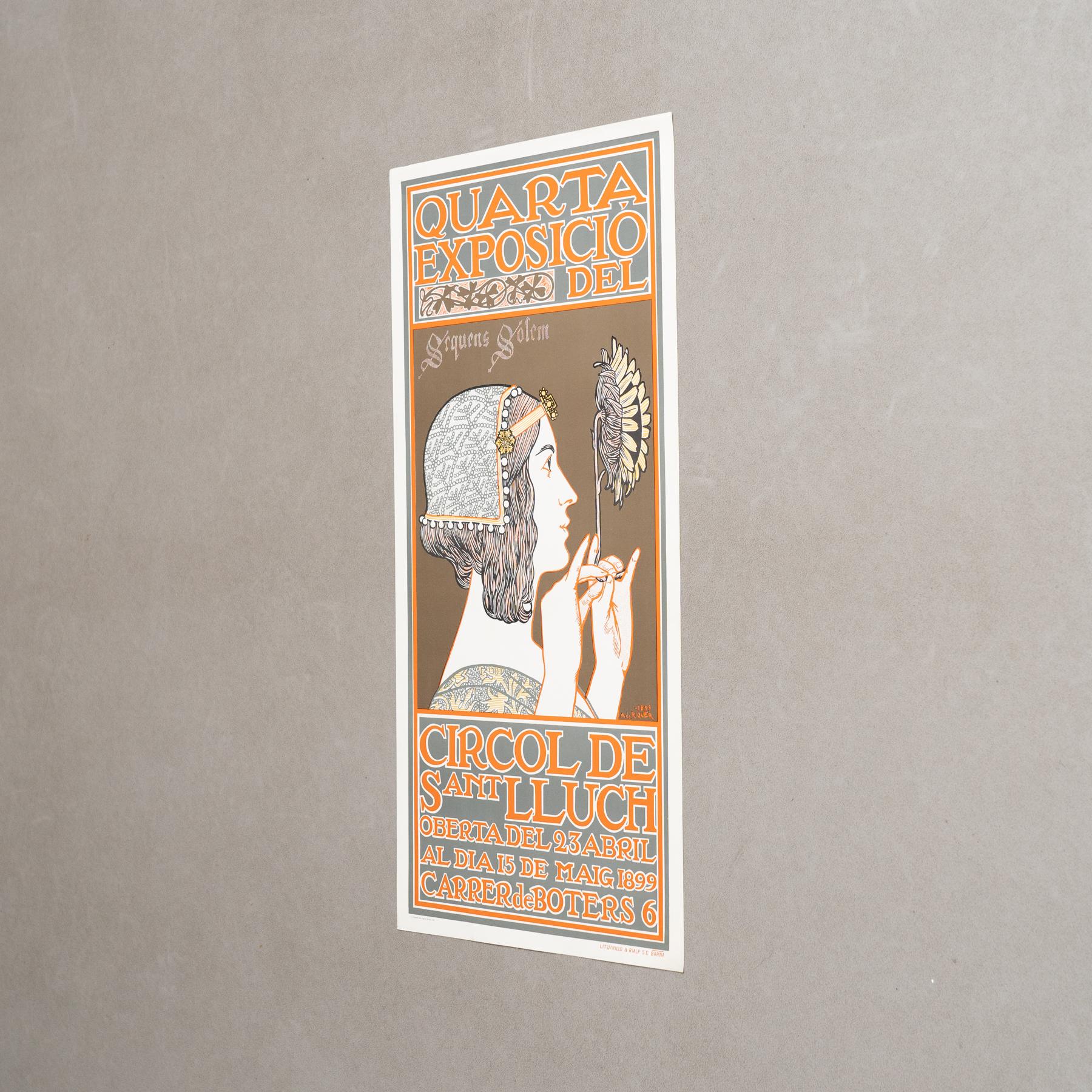 Mid-Century Modern Affiche originale - Quarta Exposició del Círcol de Sant Lluch, 1969 en vente