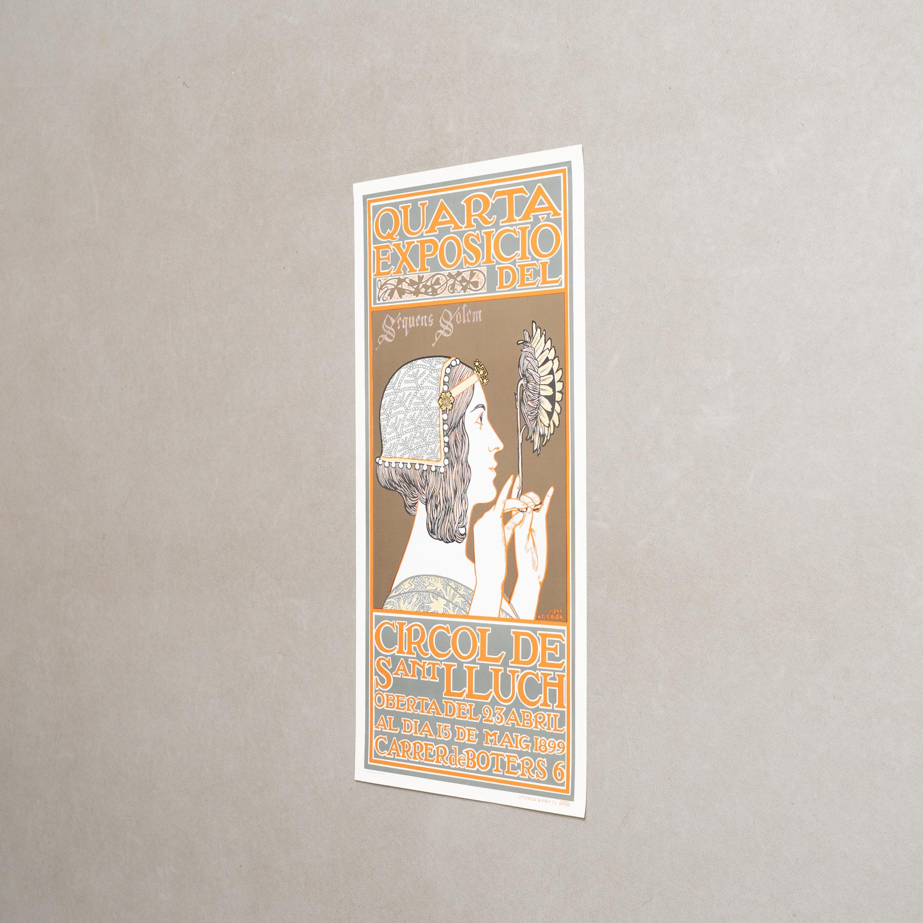 Mid-Century Modern Original Poster – Quarta Exposició del Círcol de Sant Lluch, 1969 For Sale