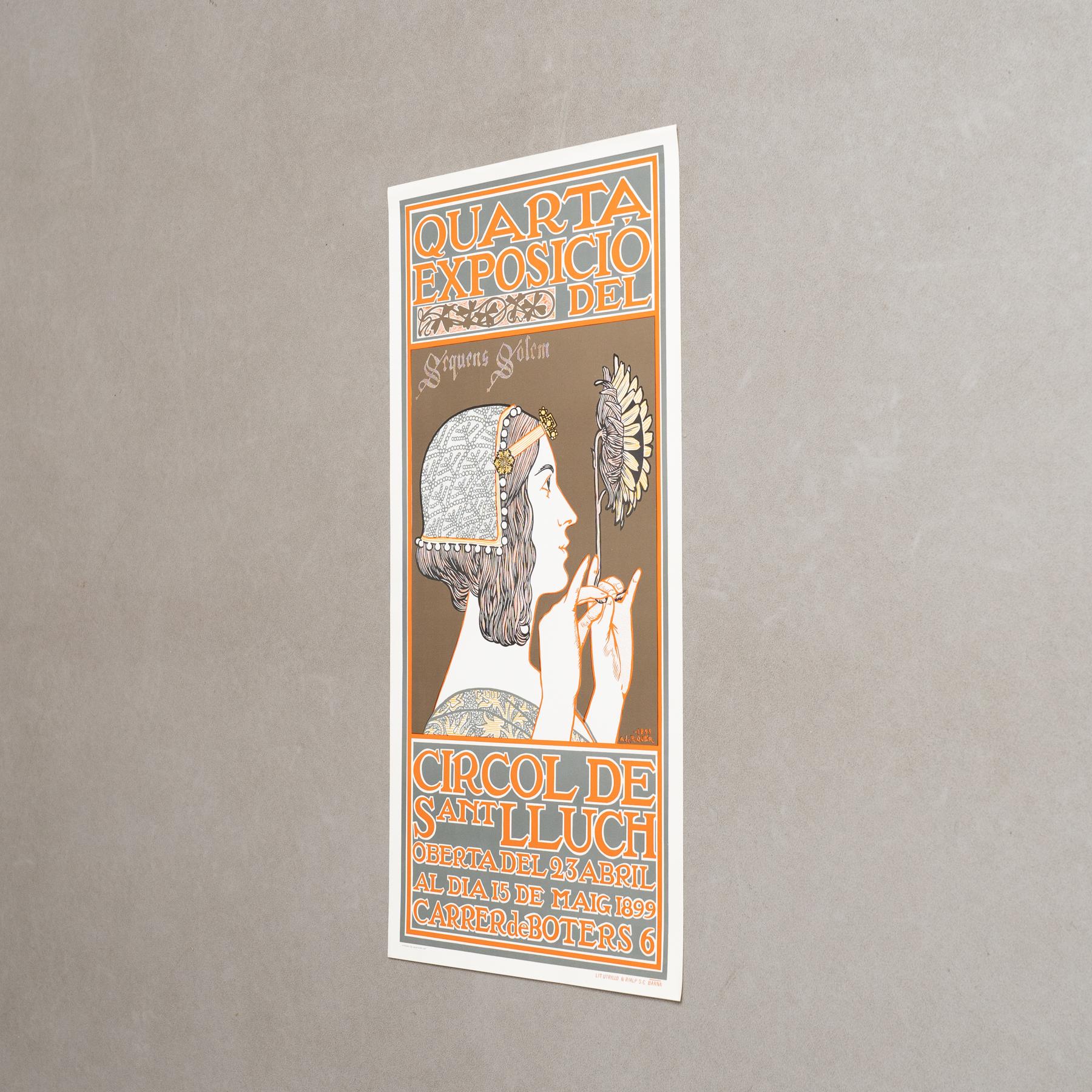 Mid-Century moderno Manifesto originale - Quarta Esposizione del Círcol de Sant Lluch, 1969 in vendita