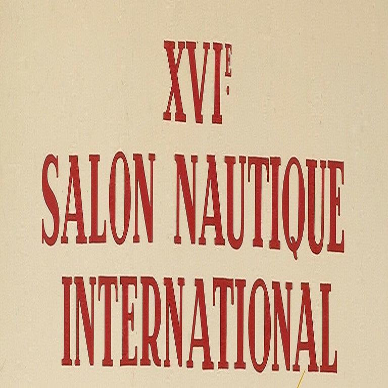 French Roger Chapelet, Original Vintage Boating Poster, Paris Boat Yacht Show, 1950 For Sale