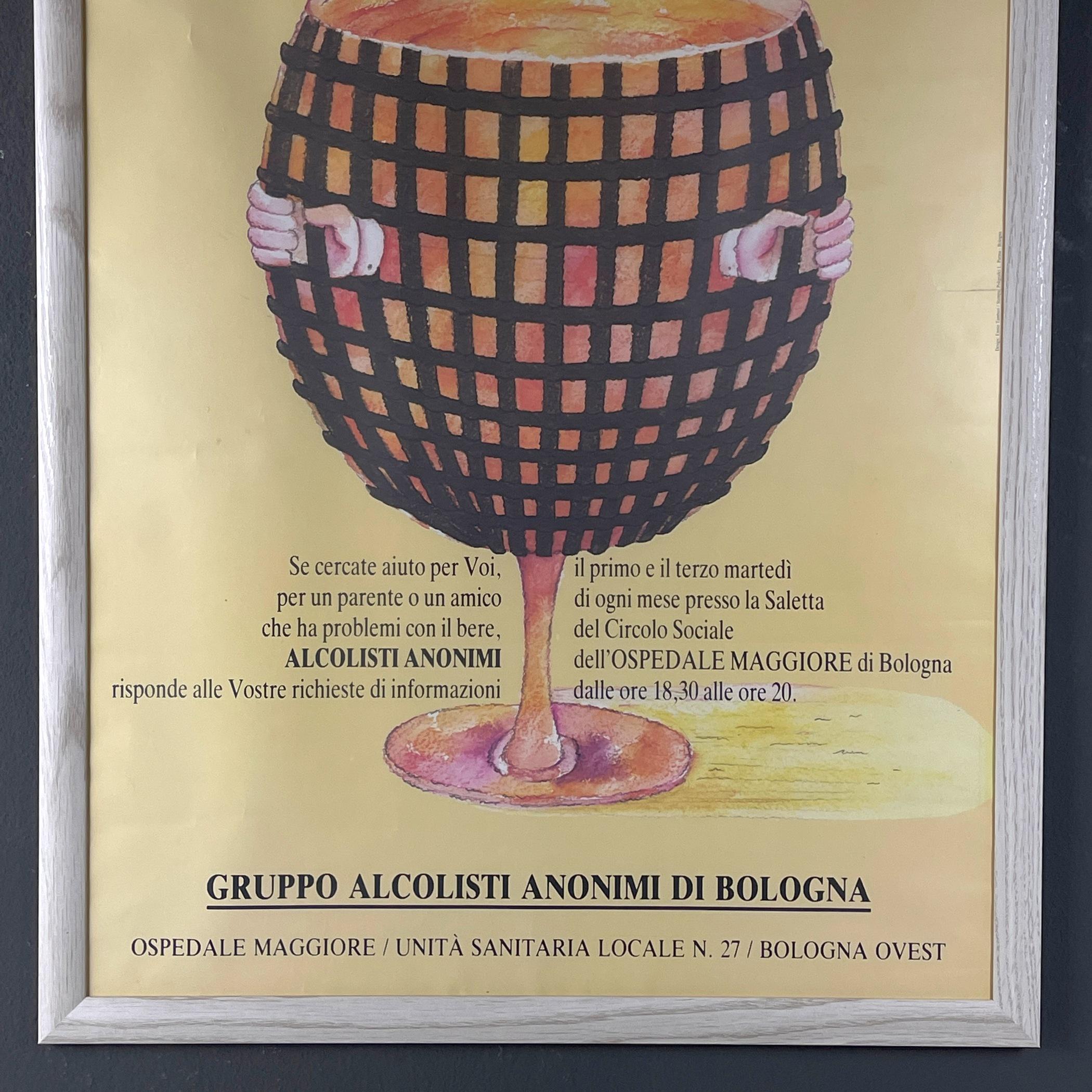 Original Posters from Alcoholics Anonymous Design by Ennio Tamburi Bologna Italy In Good Condition For Sale In Miklavž Pri Taboru, SI