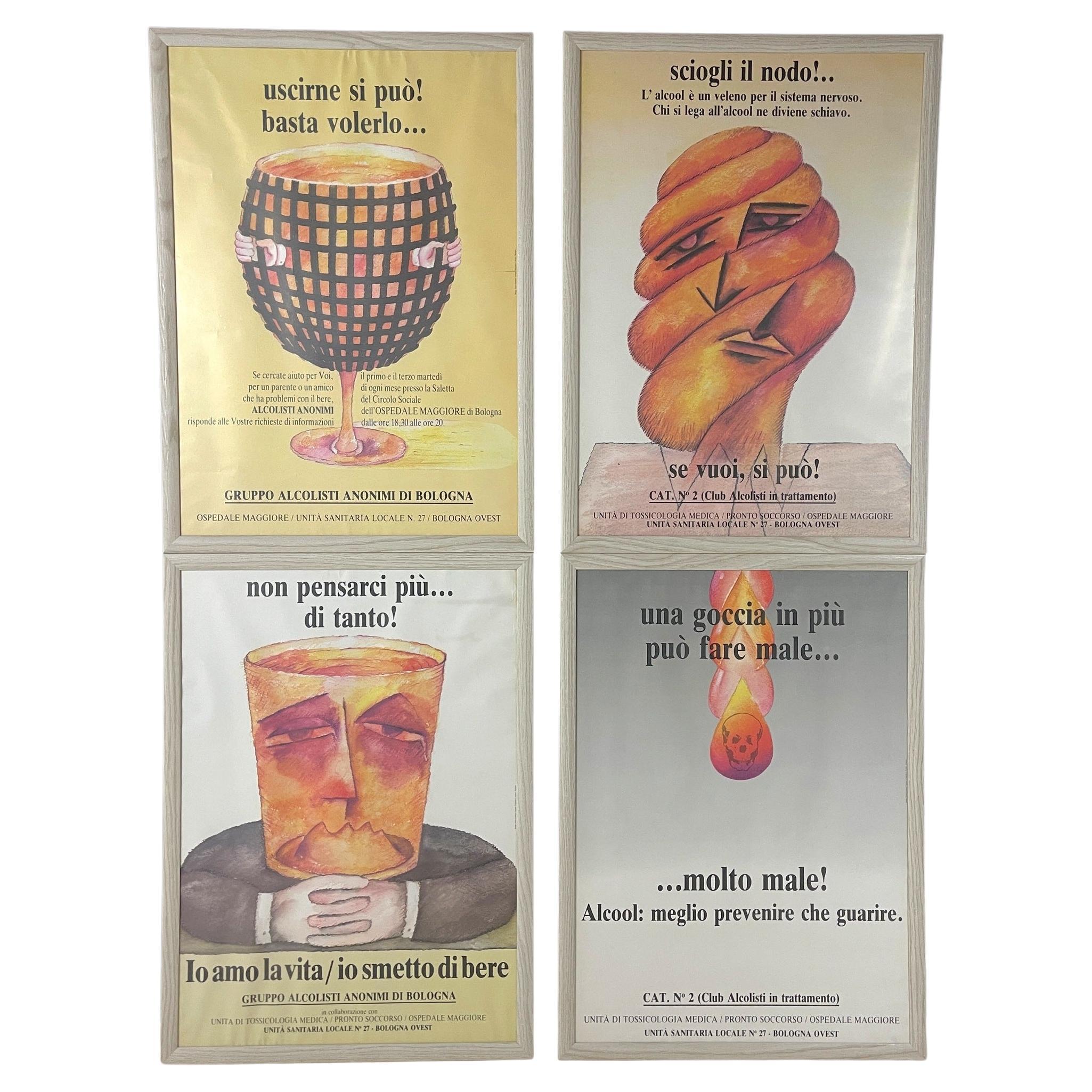 Original Posters from Alcoholics Anonymous Design by Ennio Tamburi Bologna Italy For Sale