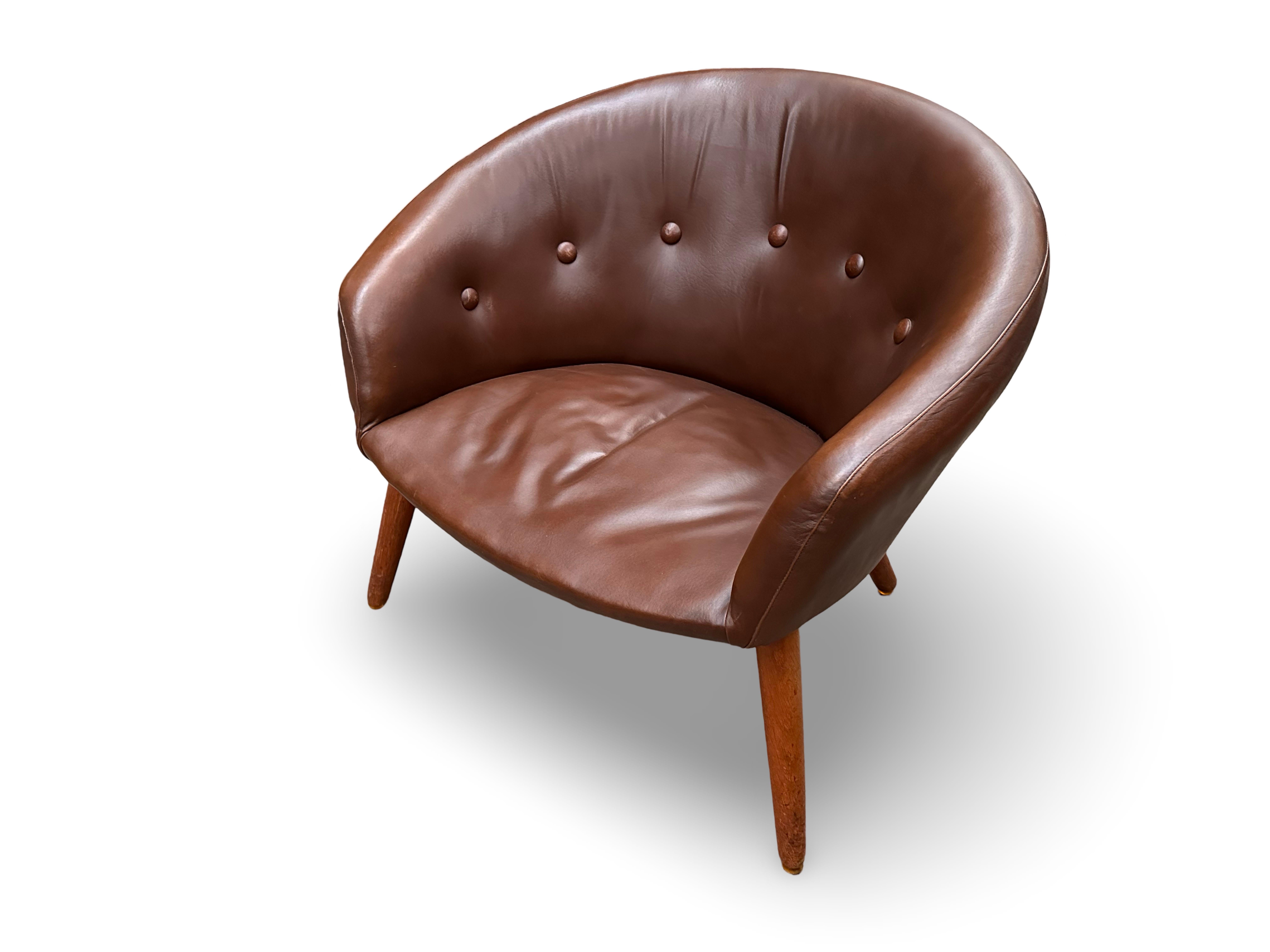 Gryde stolen or the pot chair, model AP26 designed in the 1950s by Nanna Ditzel and produced both by Kolds Savværk and AP-Stolen, Denmark.