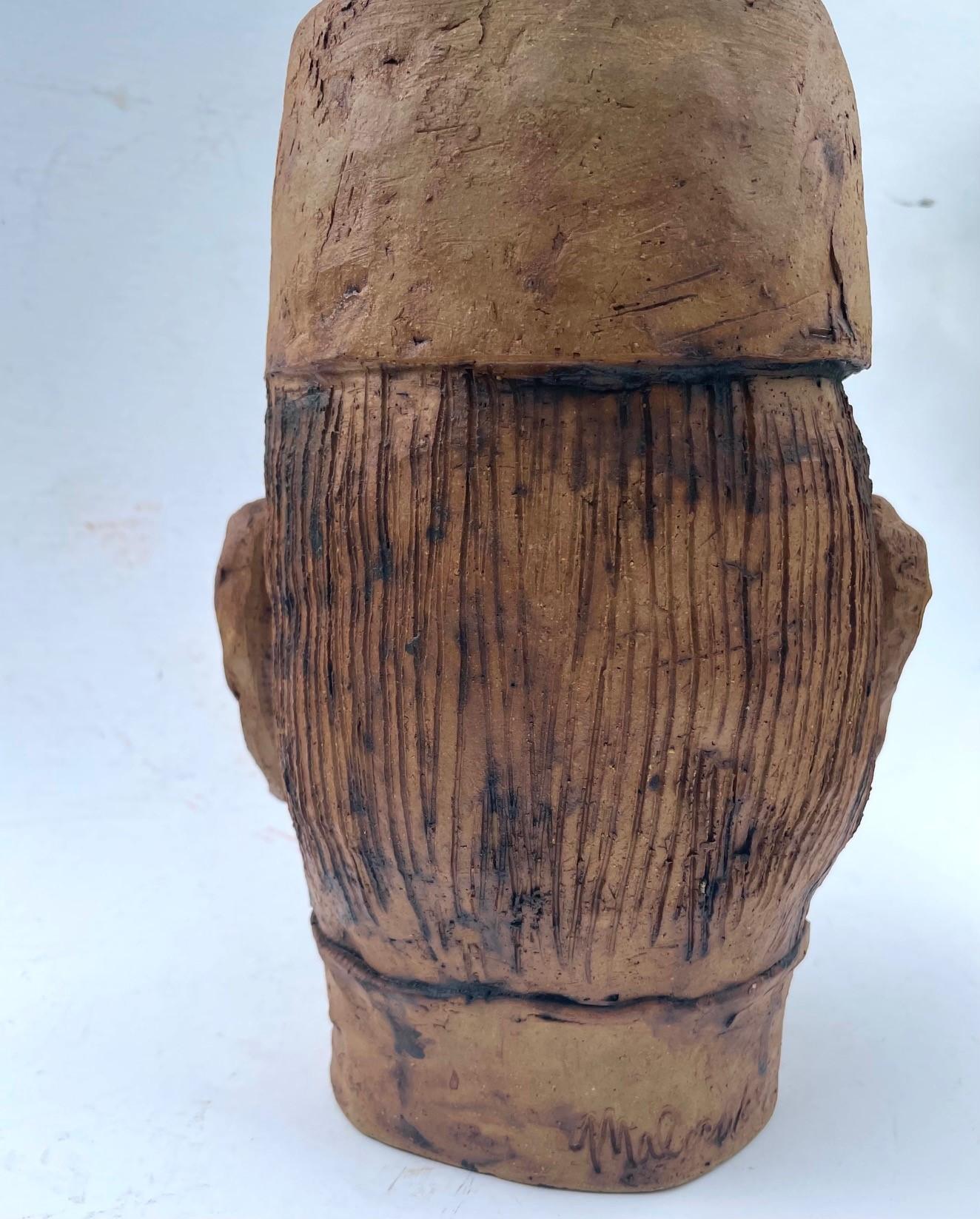 Original Pottery Sculpture Head Planter, General Charles De Gaulle For Sale 2