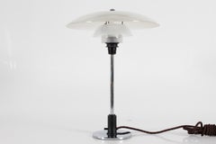 Original Poul Henningsen Art Deco PH Schreibtischlampe PH 3½-2 Chrom Matte Schirme 1930s
