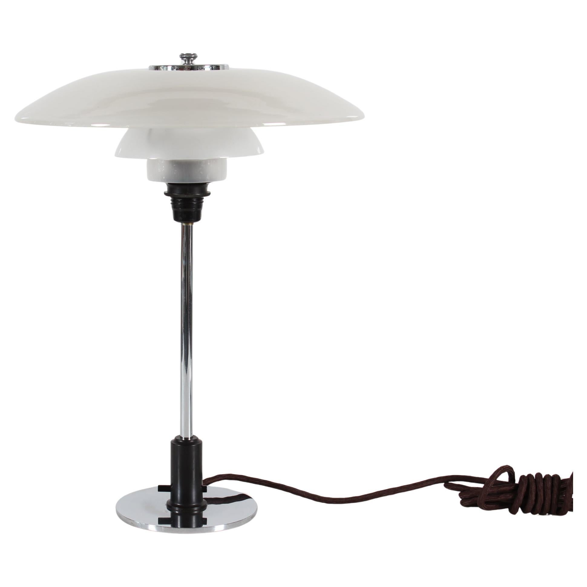 Original Poul Henningsen Art Deco PH Desk Lamp PH 3½-2 Chrome Matte Shades 1930s For Sale