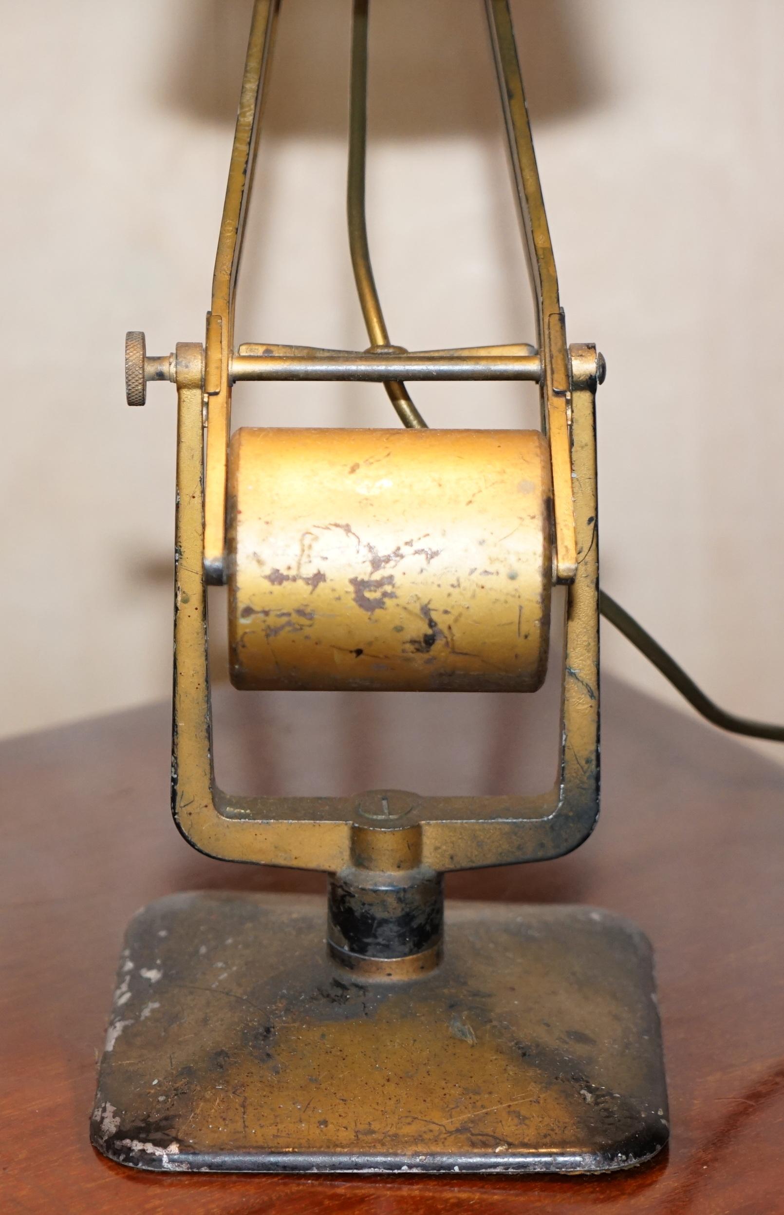 Original Pre War Hadrill & Horstmann Counterpoise Lamp Period Paint & Patina 4