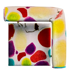 Original Printed Velvet Awaiting L Stool by Secondome Edizioni