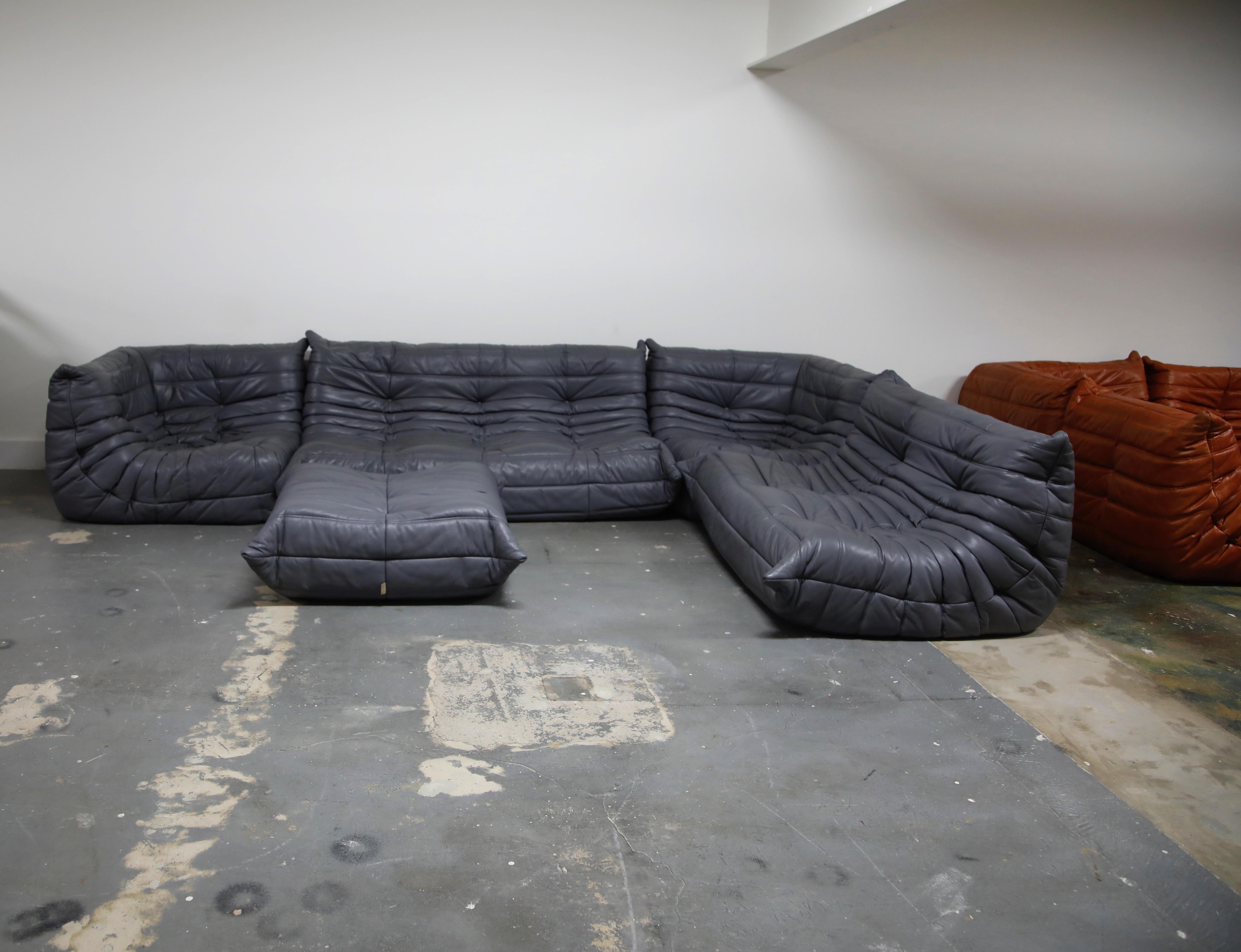 Late 20th Century Original Production Togo Set by Michel Ducaroy for Ligne Roset in Grey Leather