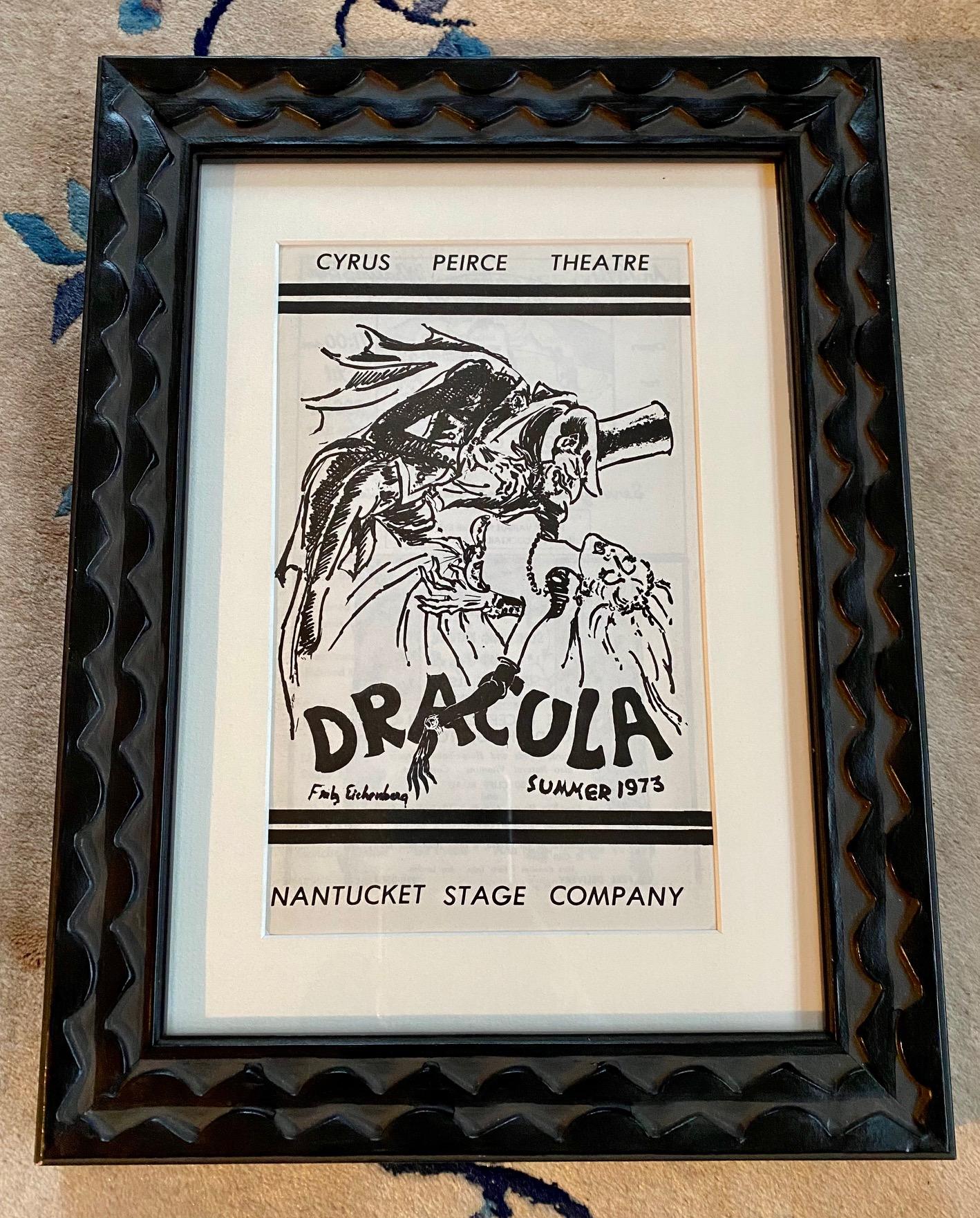 Original Program for Nantucket Stage Production Dracula, Signed by Edward Gorey For Sale 1