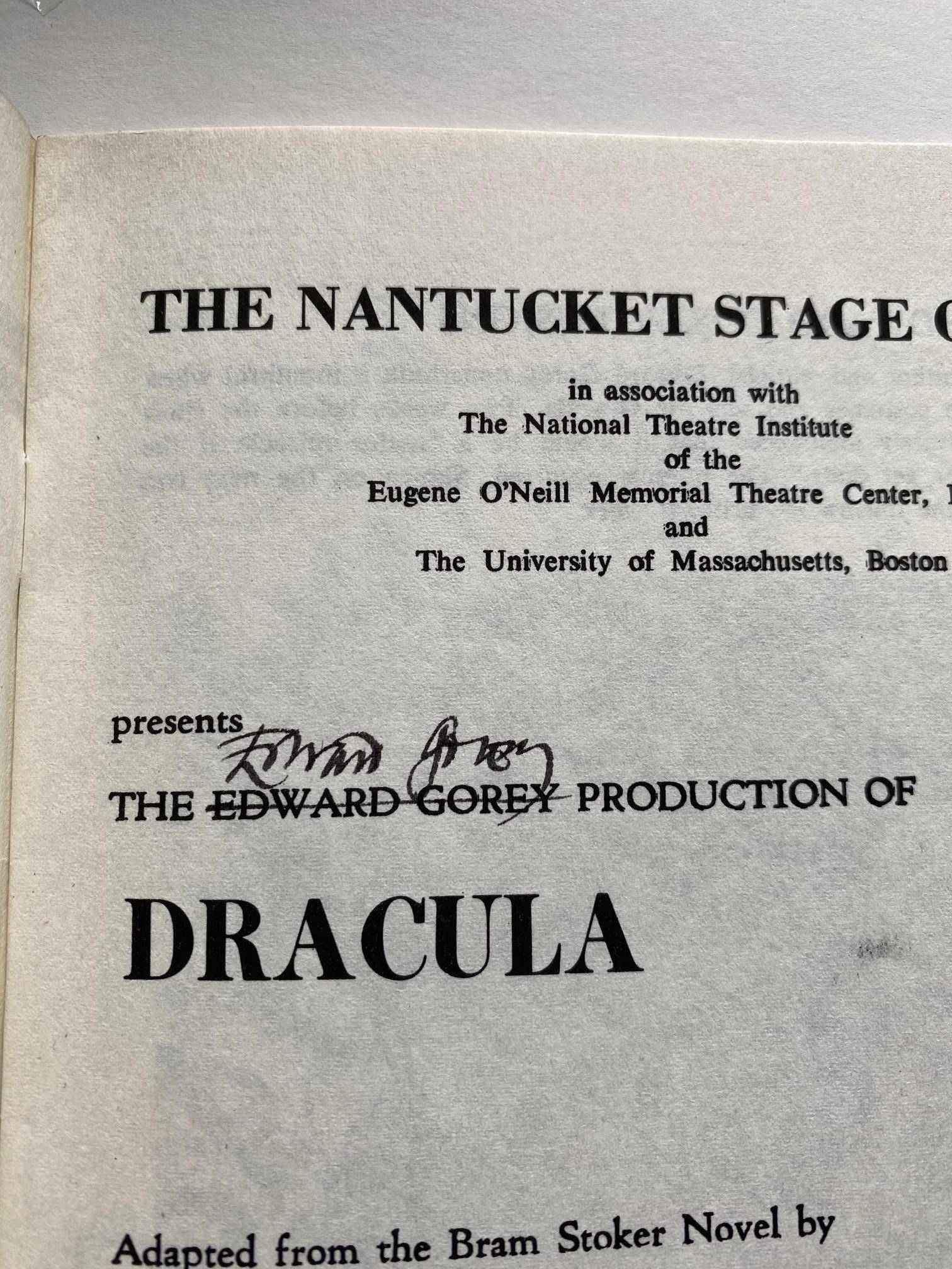 Original Programm für Nantucket Bühnenproduktionszeichnung, signiert von Edward Gorey (Postmoderne) im Angebot
