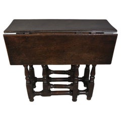Used Original Queen Anne Oak Small Supper Table with Provenance c. 1700