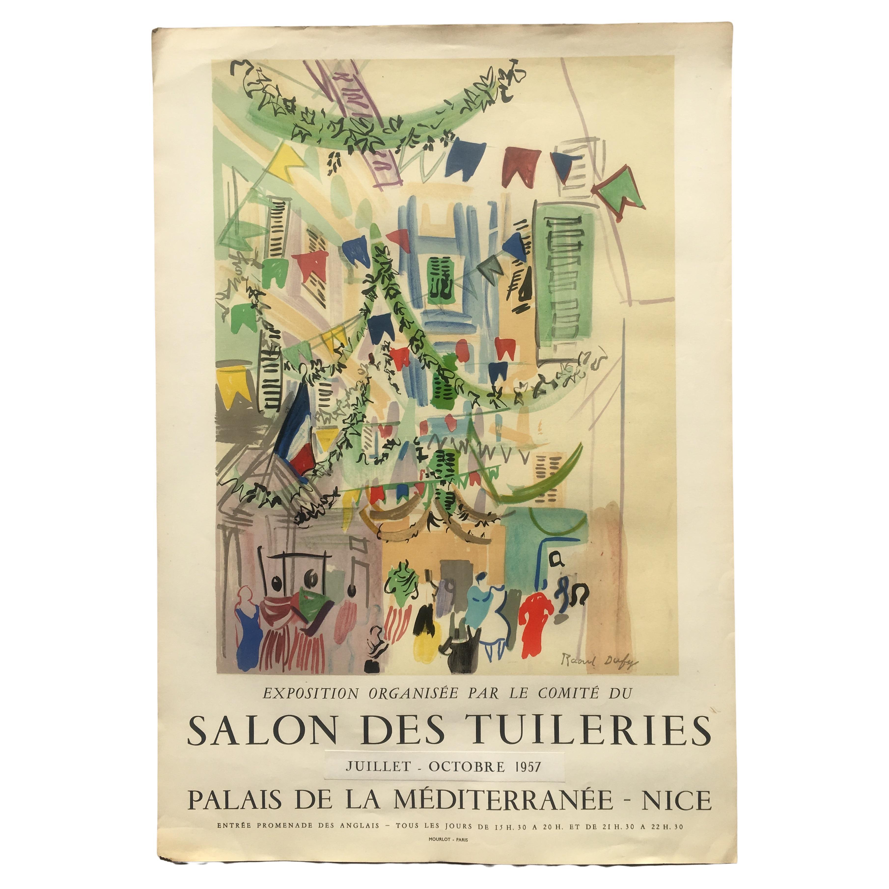 Affiche d'art originale de Raoul Dufy Mourlot, affiche d'art français, exposition prolongée
