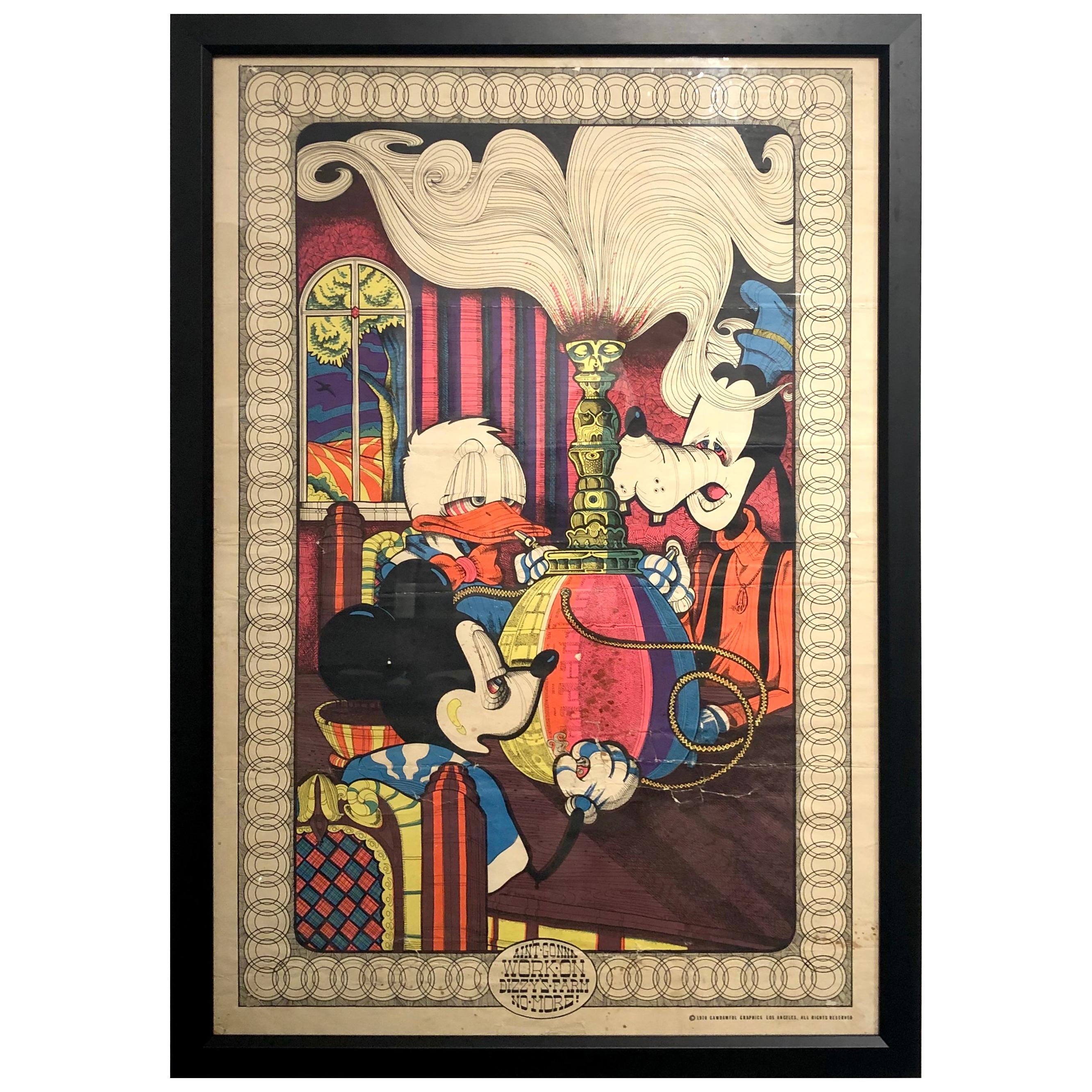 Original Rare 1970s Walt Disney Poster by Gawdawful Graphics