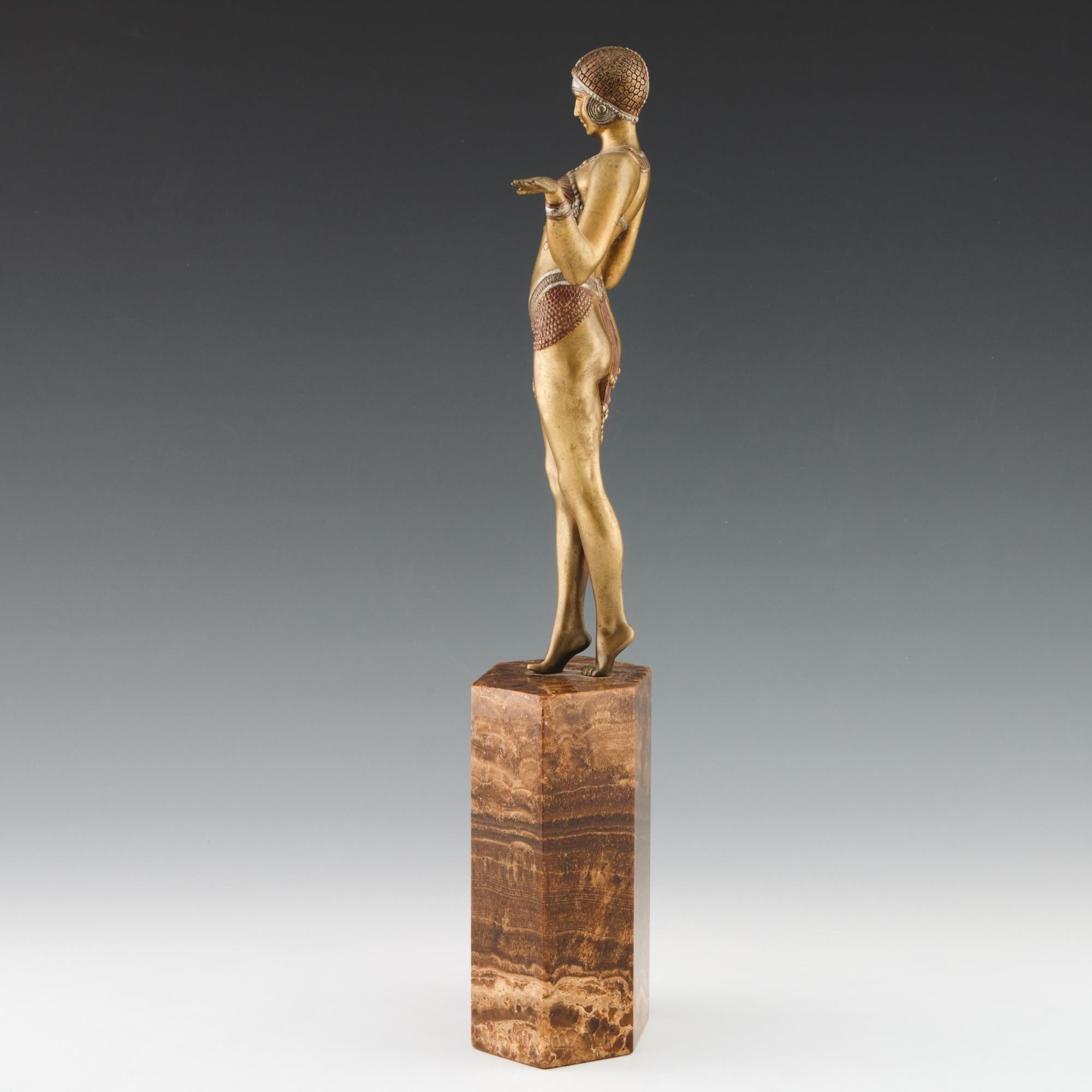 Art Deco Original and Fine Example of a 'Theban Dancer, Demetre Chiparus Bronze Sculpture