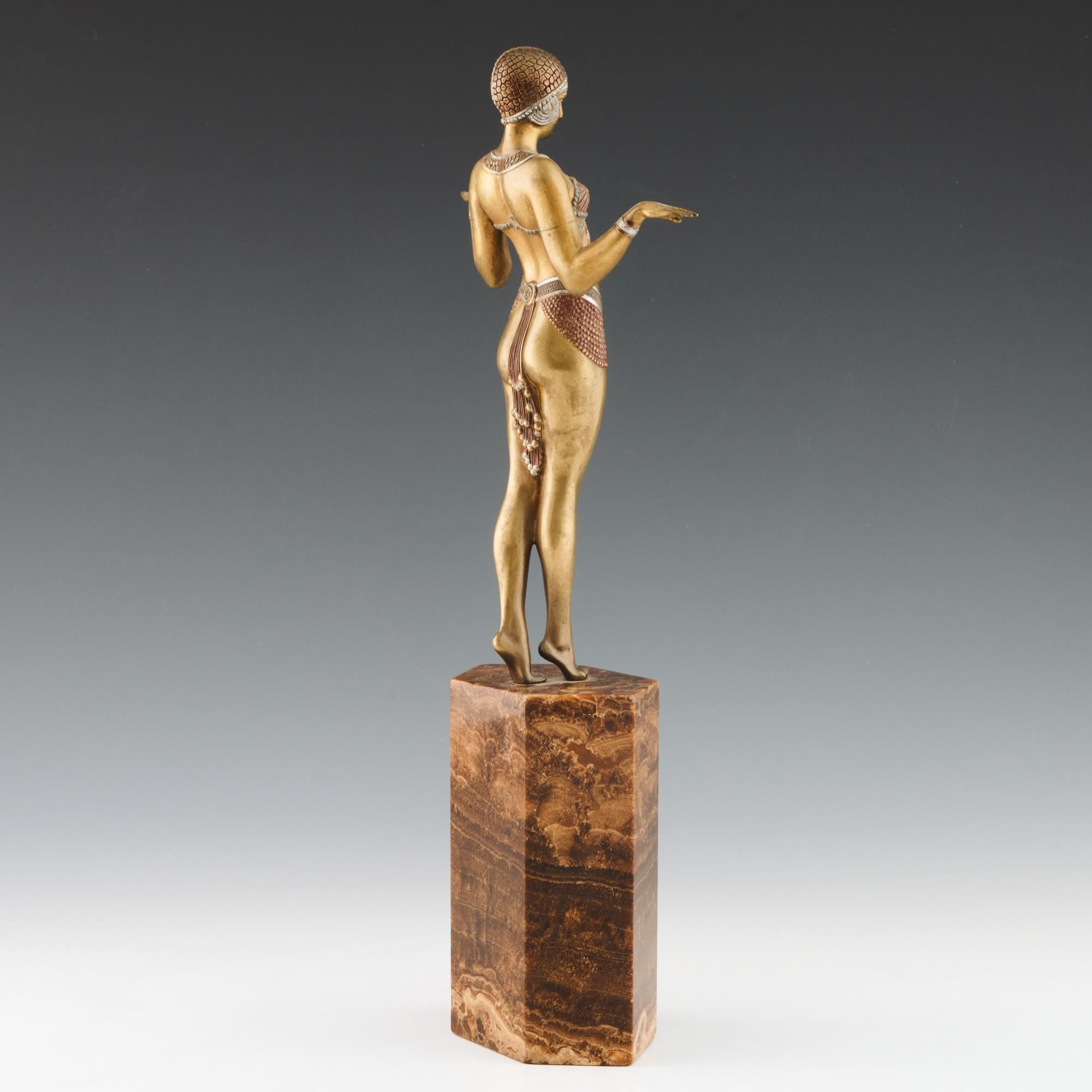 Early 20th Century Original and Fine Example of a 'Theban Dancer, Demetre Chiparus Bronze Sculpture