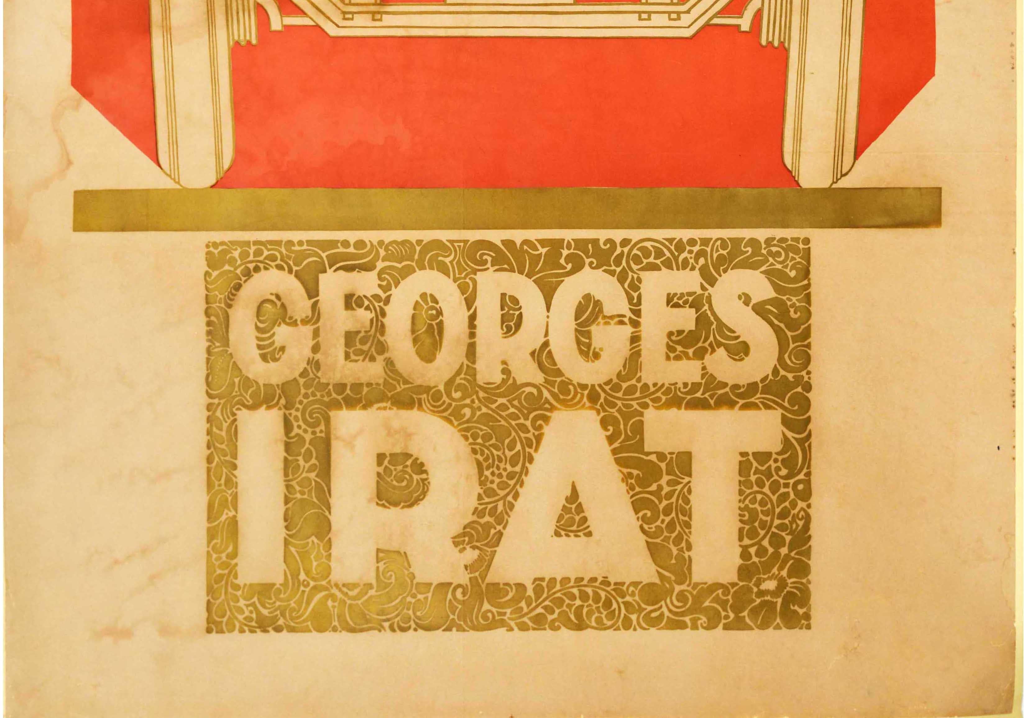 French Original Rare Antique Advertising Poster Georges Irat Automobiles Art Deco Car For Sale