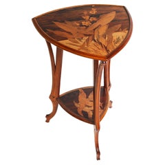 Original rare antique French Art Nouveauu Side table / Gueridon by Emile Gallé