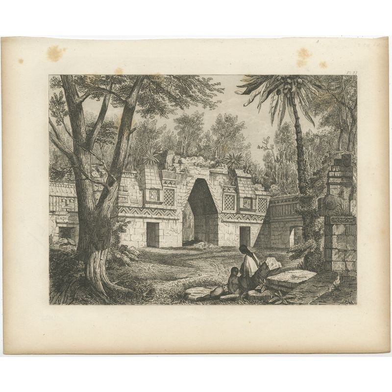 Untitled print of a ruin in Peru. This print originates from 'Die Kunstwerke vom Alterthum bis auf die Gegenwart, oder, Wegweiser durch das ganze Gebiet der bildenden Kunst : enthaltend diejenigen Werke der Baukunst, Malerei und Bildhauerei, welche