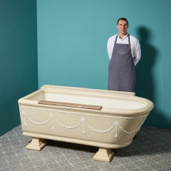 Original Rare Decorative Glazed Fireclay Bath by Twyfords