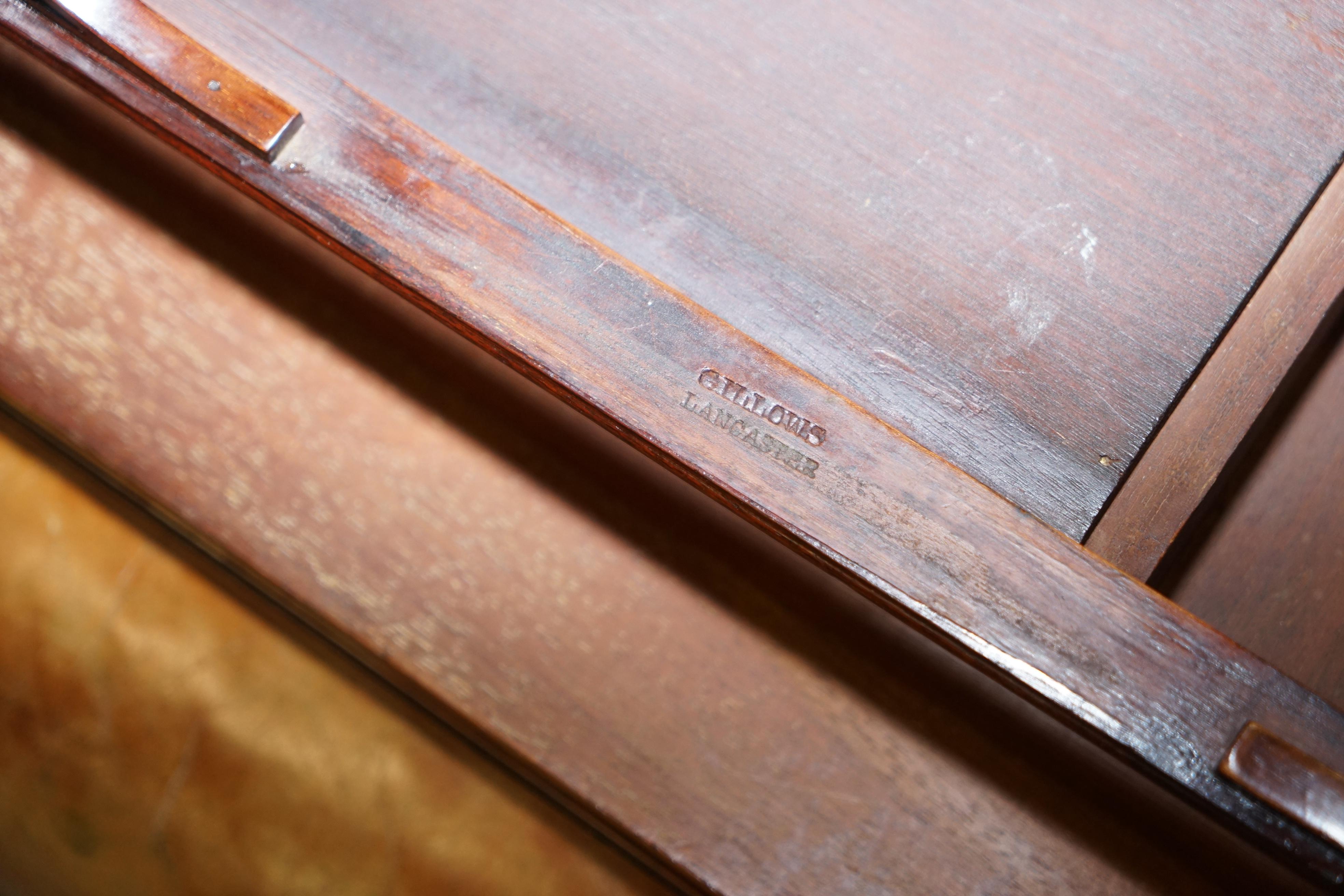 Rare table de jeu à cartes originale Gillows Lancaster en bois de feuillus plié vers 1789-95 en vente 12