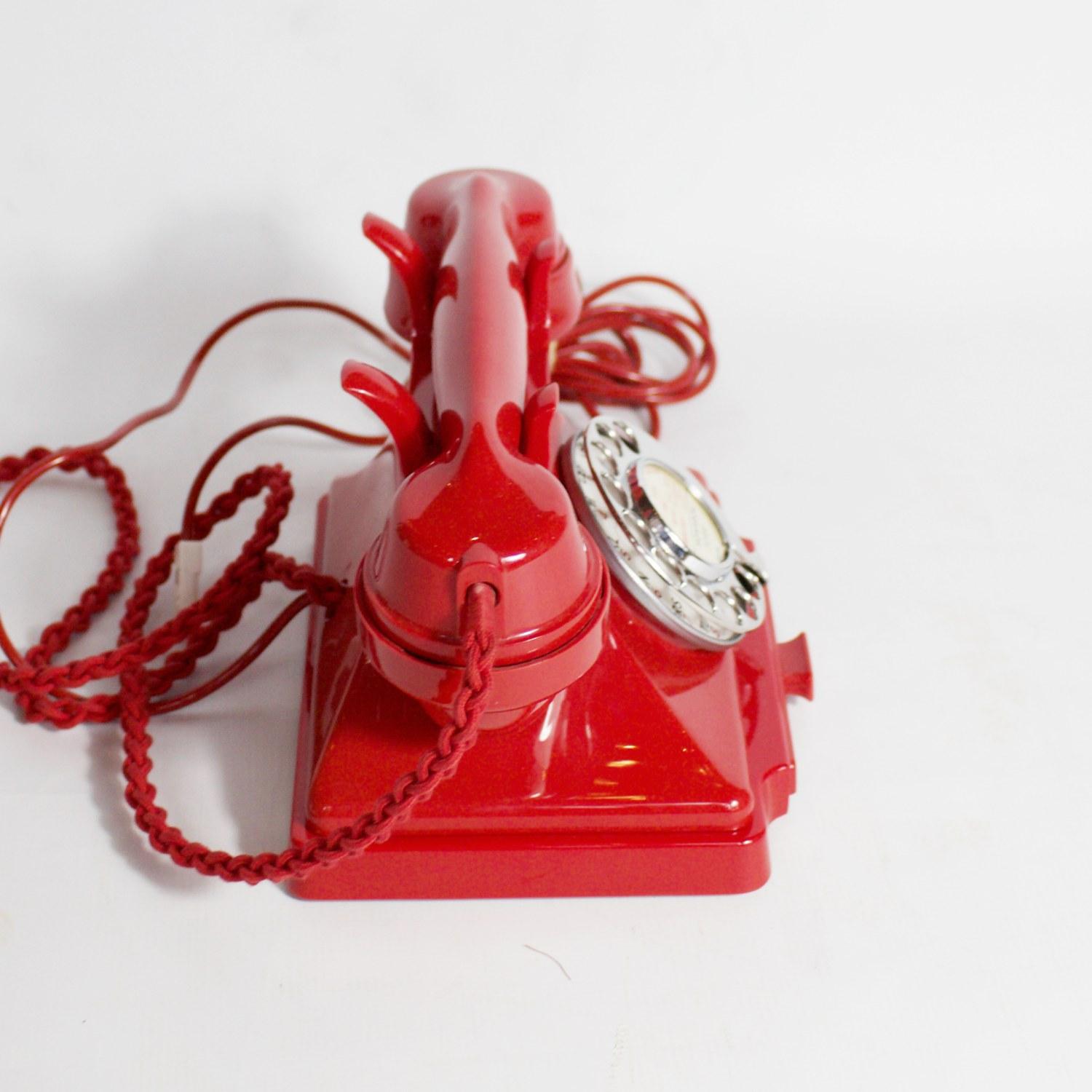 red bakelite phone