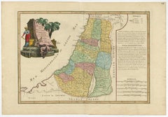 Original Rare Map of the Holy Land Showing the Twelve Tribes of Israel's, 1782