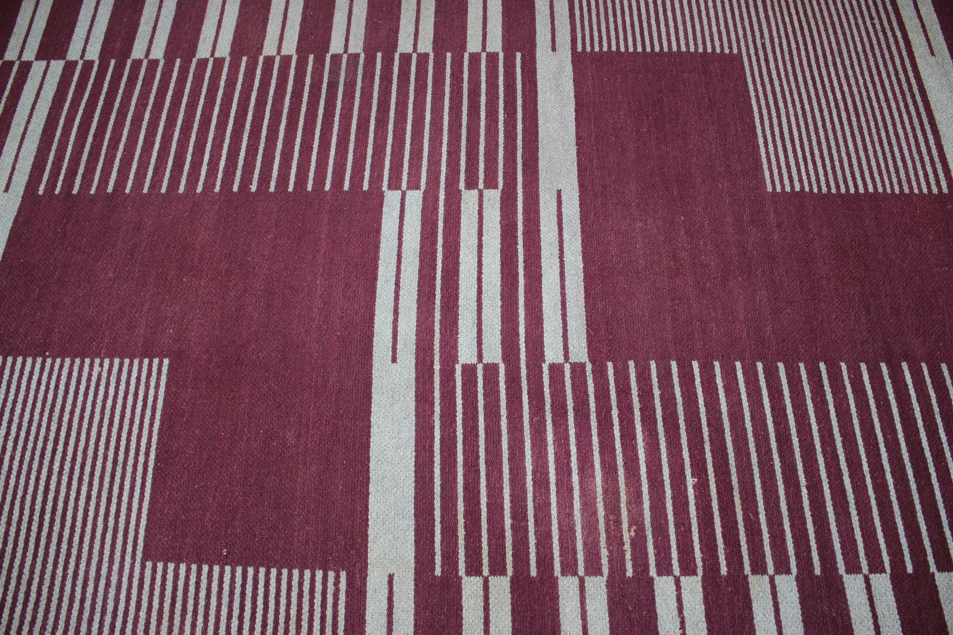 Mid-20th Century Original Rare Modernist Abstract Geometric Carpet by Antonín Kybal, 1948 For Sale