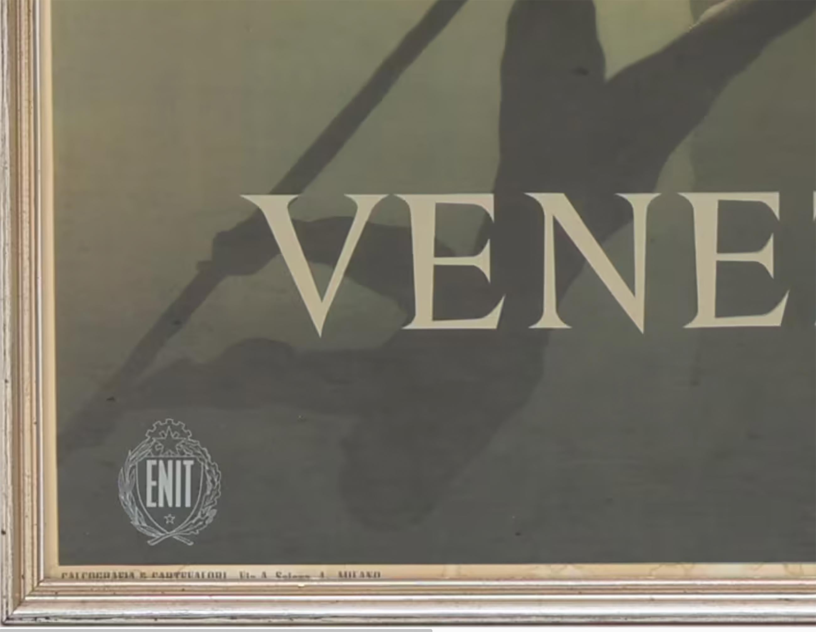 Mid-20th Century Original Rare Venice Gondola Travel Poster By Adolphe Jean-Marie Cassandre For Sale