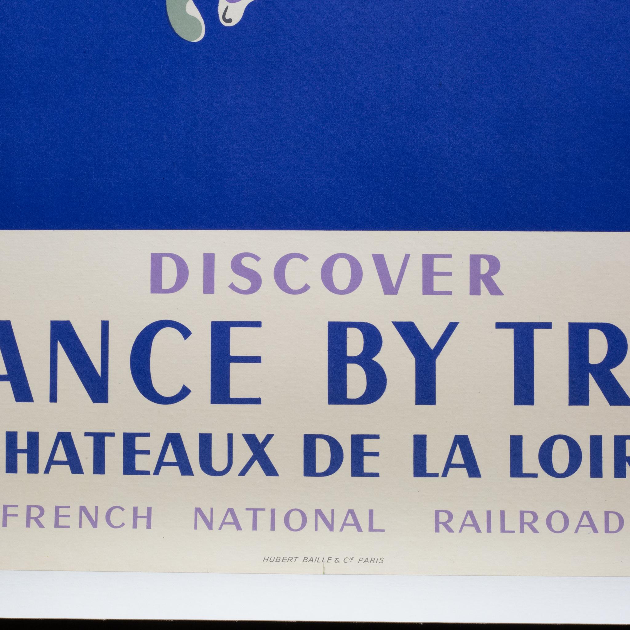 Raro cartel de viaje francés SNCF original de época 