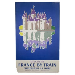 Original Rare Vintage SNCF French Travel Poster “The Chateaux of the Loire, 1956
