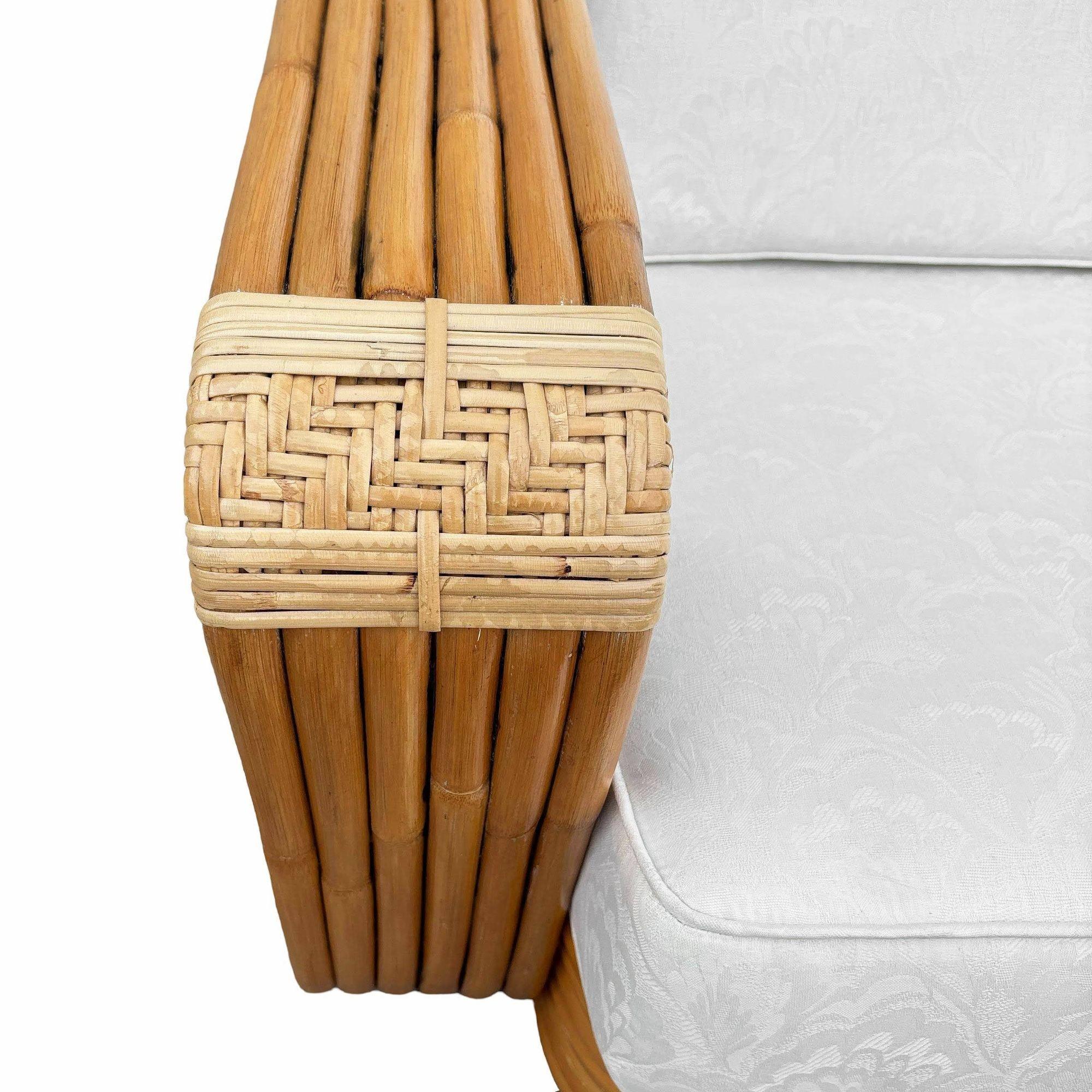 Divano e chaise longue in rattan originale di Paul Frankl, a più elementi in vendita 7