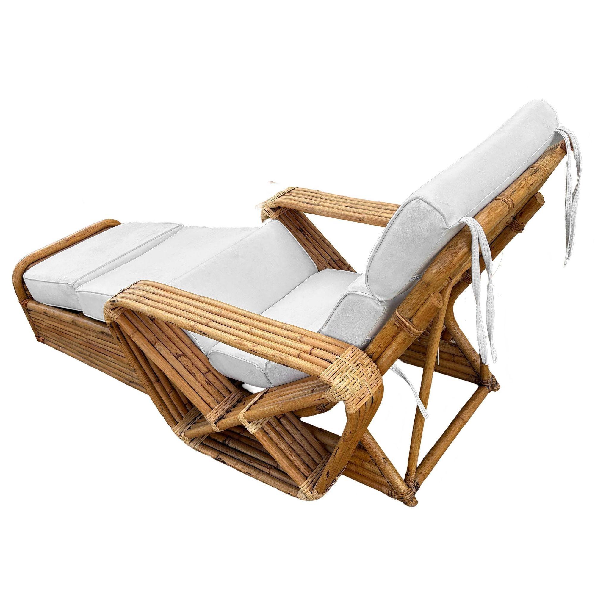 Metà XX secolo Divano e chaise longue in rattan originale di Paul Frankl, a più elementi in vendita