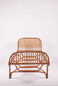Letto da giorno originale in rattan di Franca Helg per Bonacina, 1959