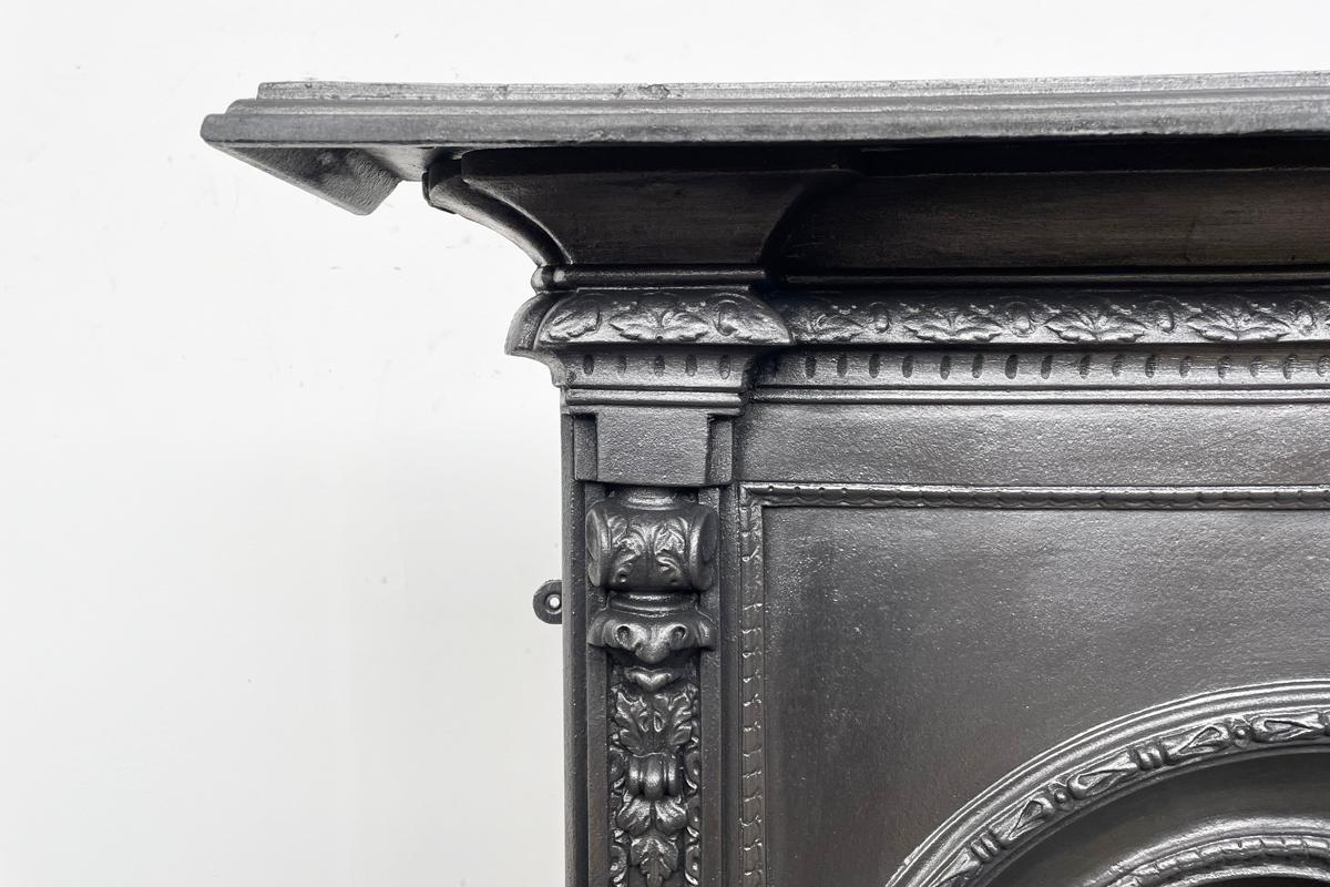 English Original Reclaimed Mid Victorian Cast Iron Bedroom Fireplace