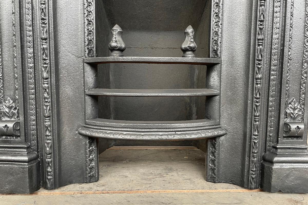 Original Reclaimed Mid Victorian Cast Iron Bedroom Fireplace In Good Condition In Manchester, GB