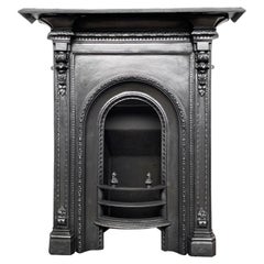 Original Reclaimed Mid Victorian Cast Iron Bedroom Fireplace
