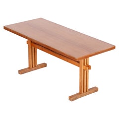 Original Mesa Rectangular de Roble y Haya, Época Medieval Checa, Años 60