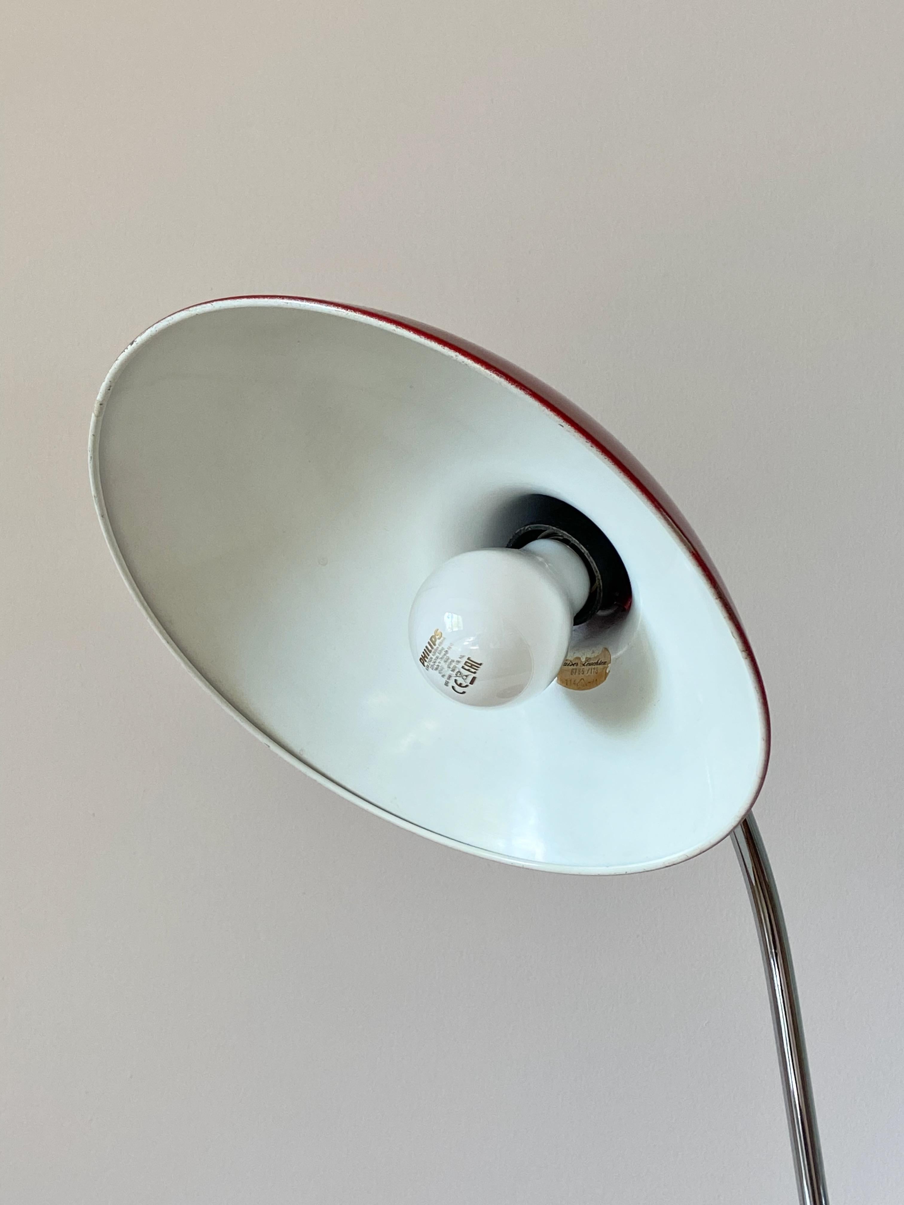 Metal Original red Christian Dell Table Lamp 6786 Desk Lamp by Kaiser Idell