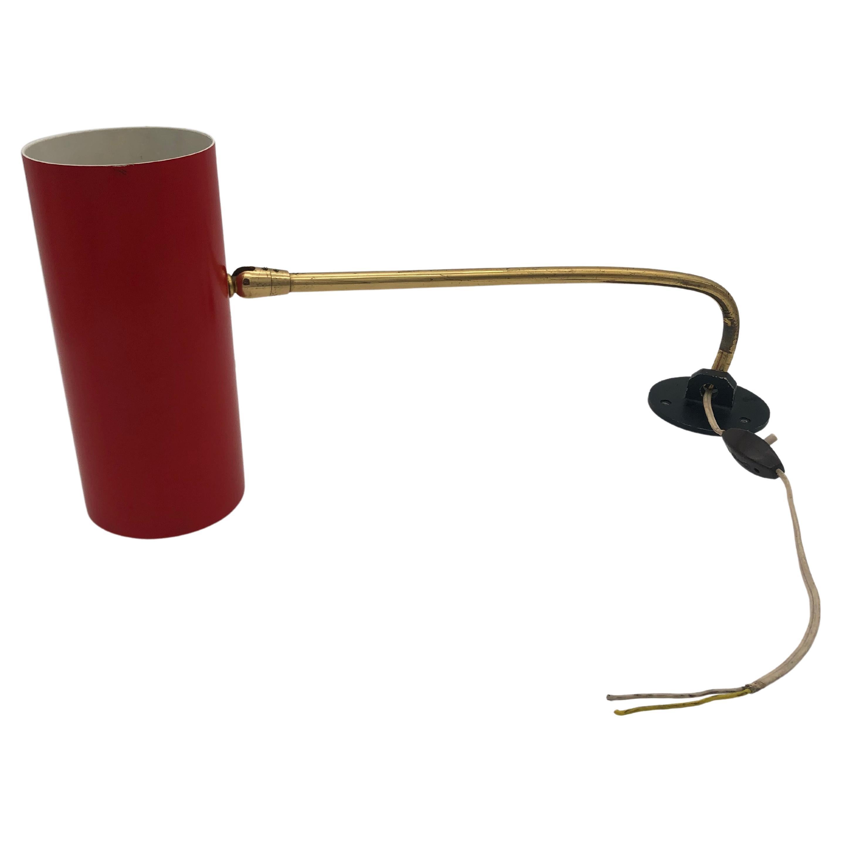 Original Red "Kalmar" Cylinder Wall Lamp For Sale