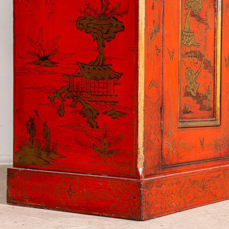 Original Red Painted Lacquered Antique Display Cabinet Bookcase from China 3