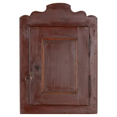 Original Red Painted Pine Hanging Cabinet, Hungary circa 1880