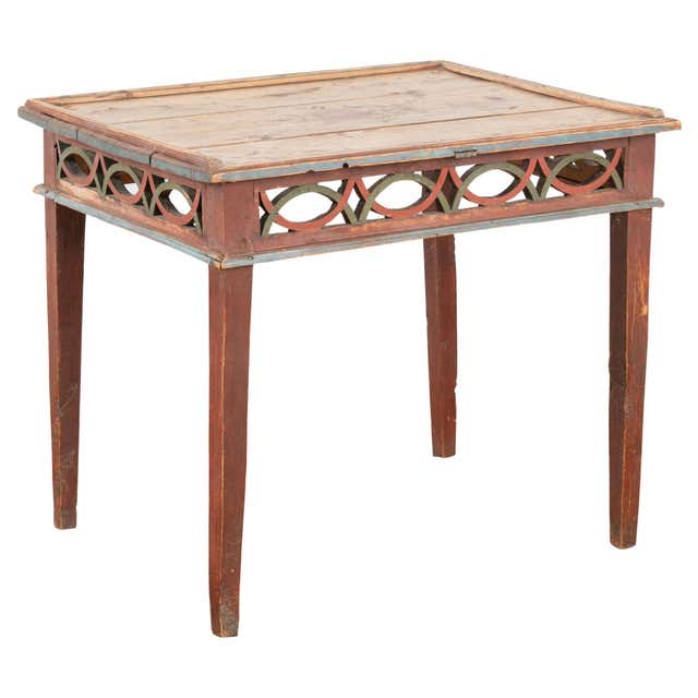 Antique Rococo Red Painted Side Table, Norway, circa 1780-1800 For Sale ...