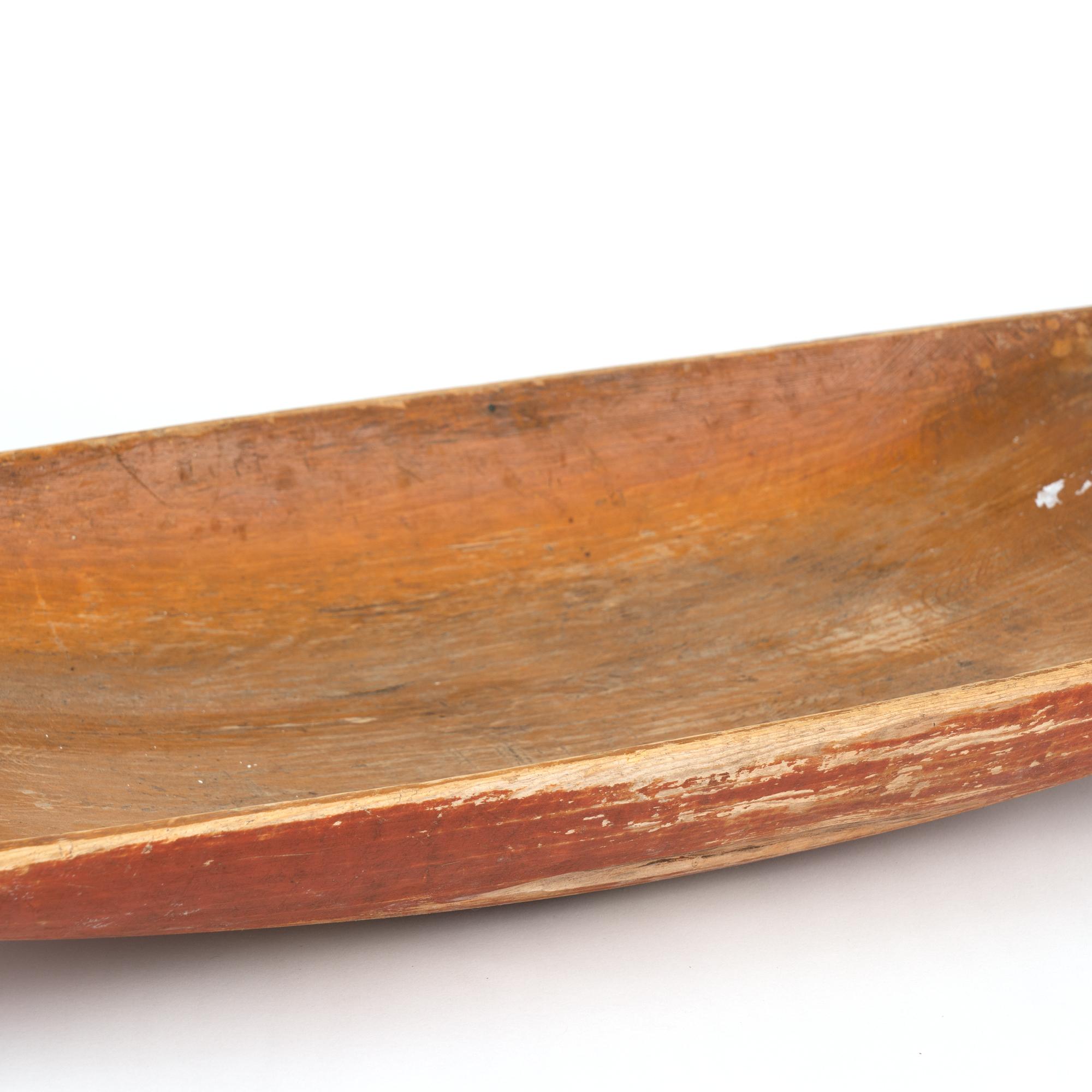 Original Red Painted Swedish Pine Wooden Bowl, circa 1880 For Sale 2